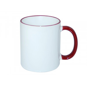 Cana (cana) cu maner colorat, chenar colorat pentru imprimare prin sublimare. Photo 3